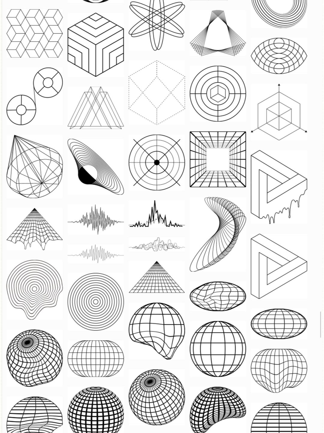 黑白潮流抽象几何logo装饰图案素材