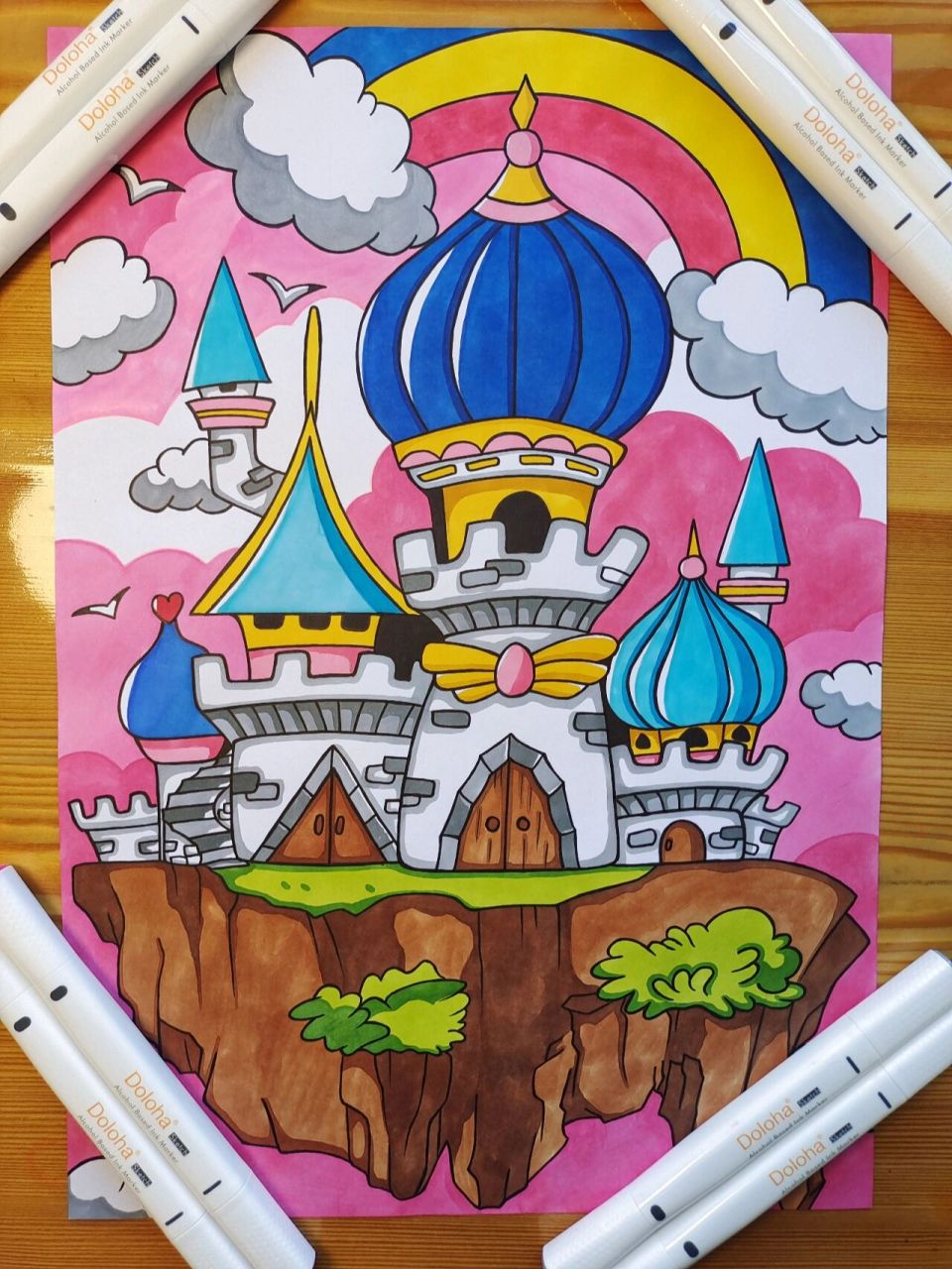 马克笔城堡手绘(附原图) 马克笔城堡手绘,最后一张原图.