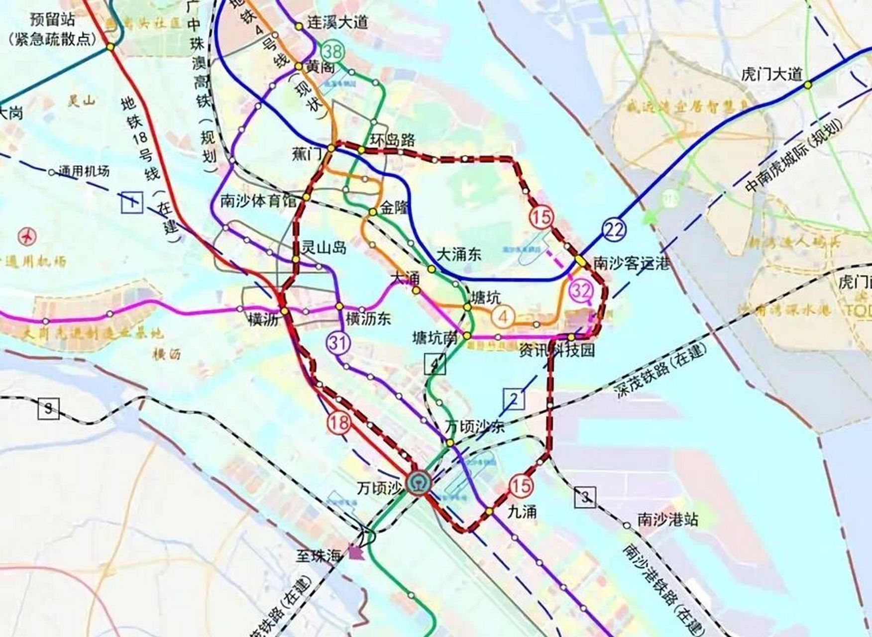 广州南沙区地铁线路图图片