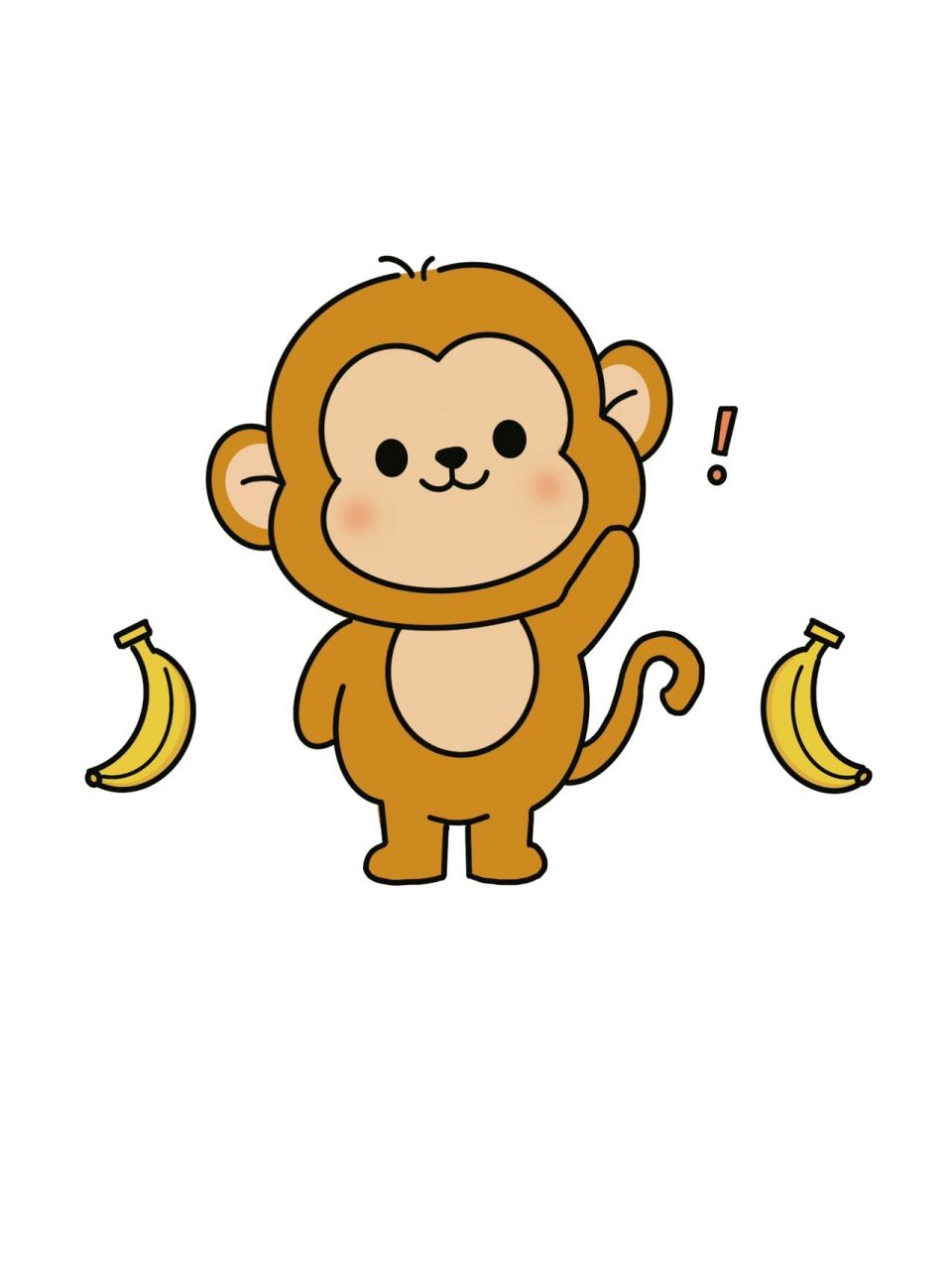母猴子简笔画图片
