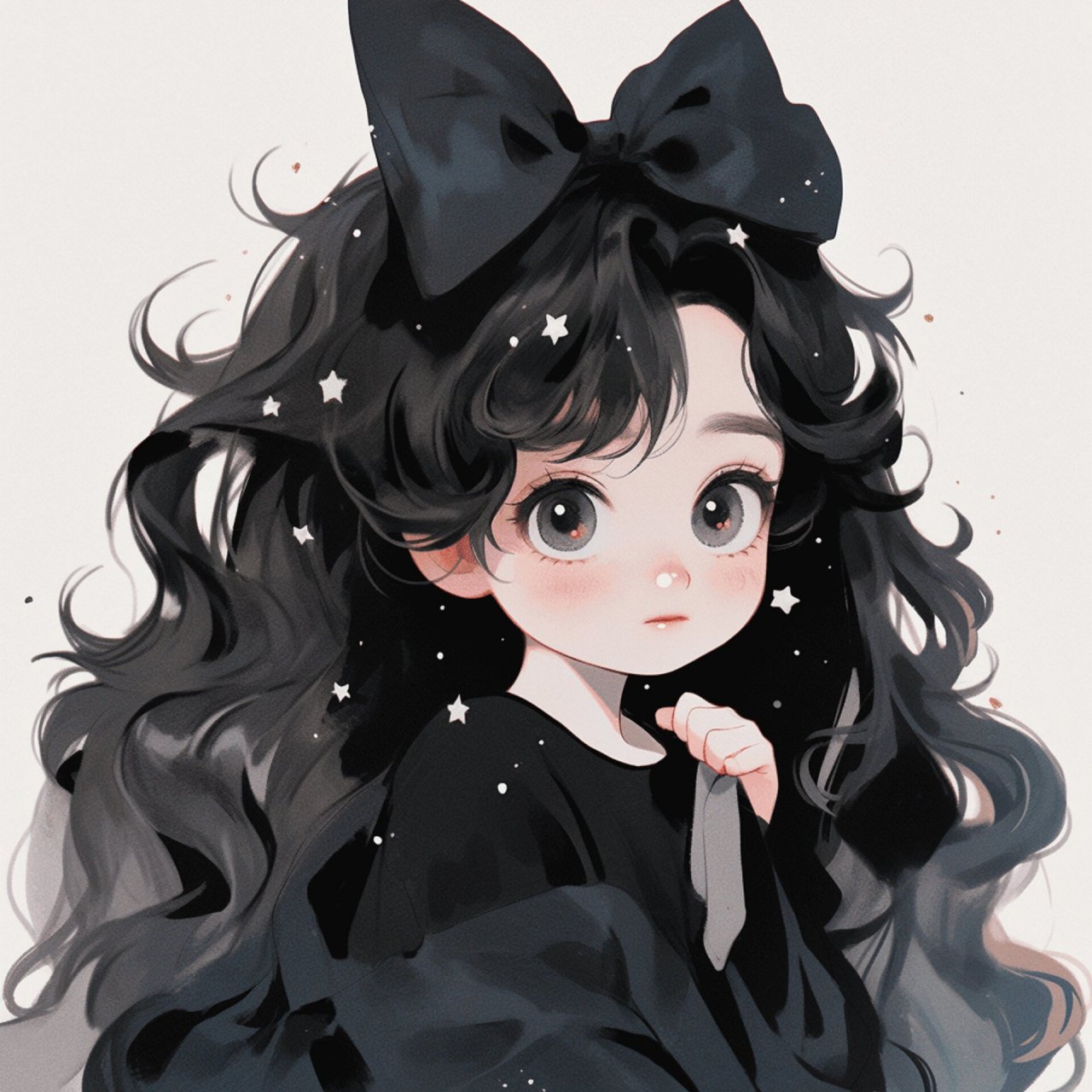 少女头像94低调黑