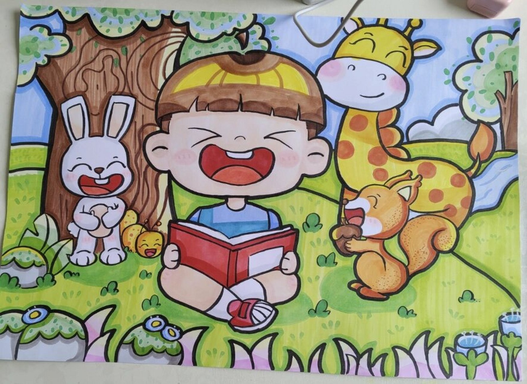 儿童情景简笔画«我爱读书»临摹 «我爱读书»临摹自原创