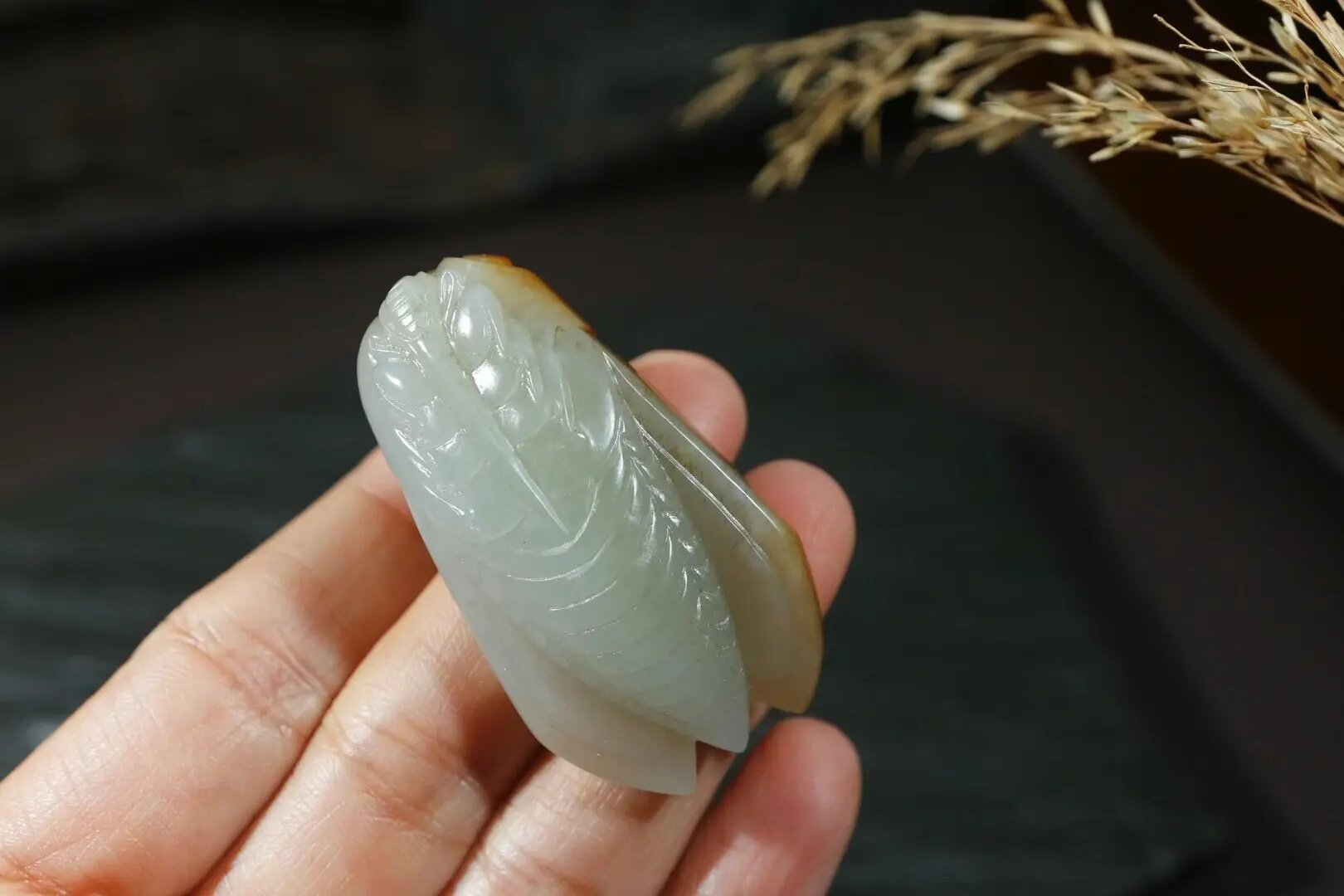 新疆和田玉籽料红皮金蝉挂件解析寓意