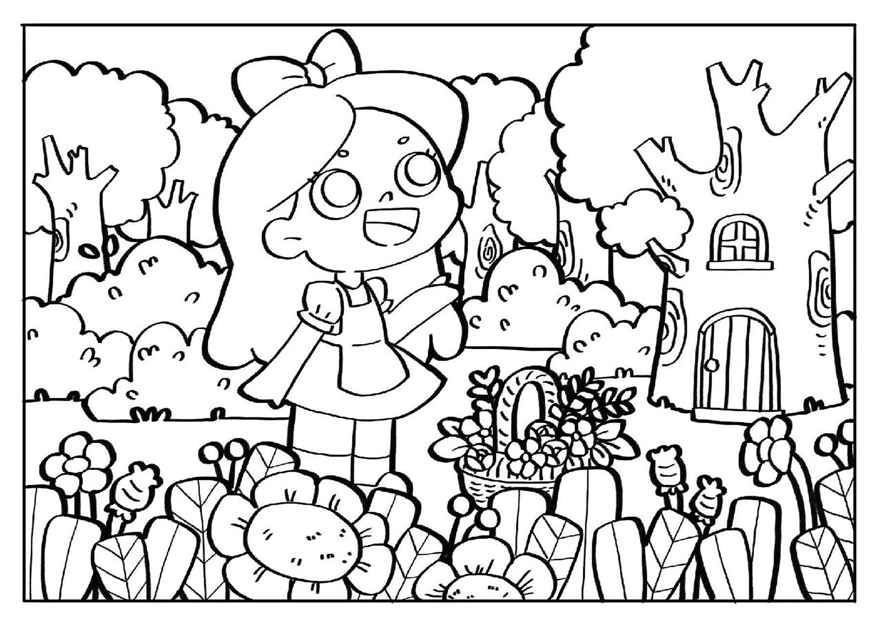 人物场景儿童画素材|春天季节|节气谷雨