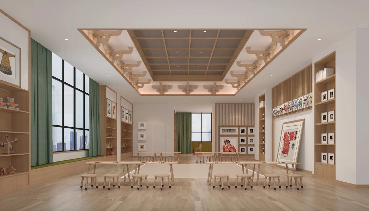 原创|新中式幼儿园国学馆设计,国风韵味