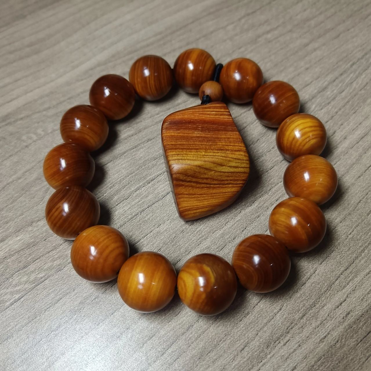 【精品】太行崖柏玉化糖心料手串 太行崖柏玉化料 规格:1.