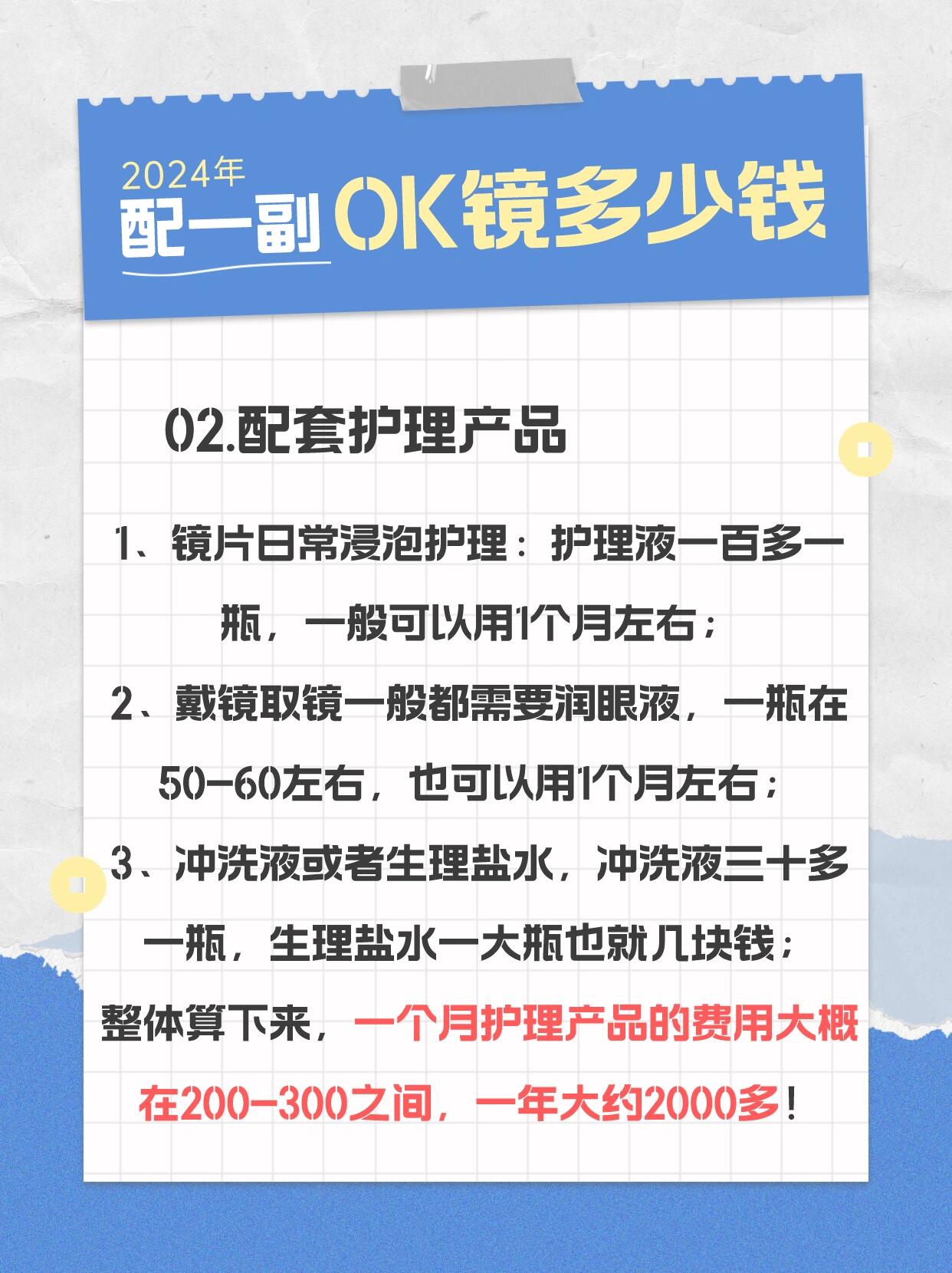 2024年配一副ok镜真实要多少钱? 一