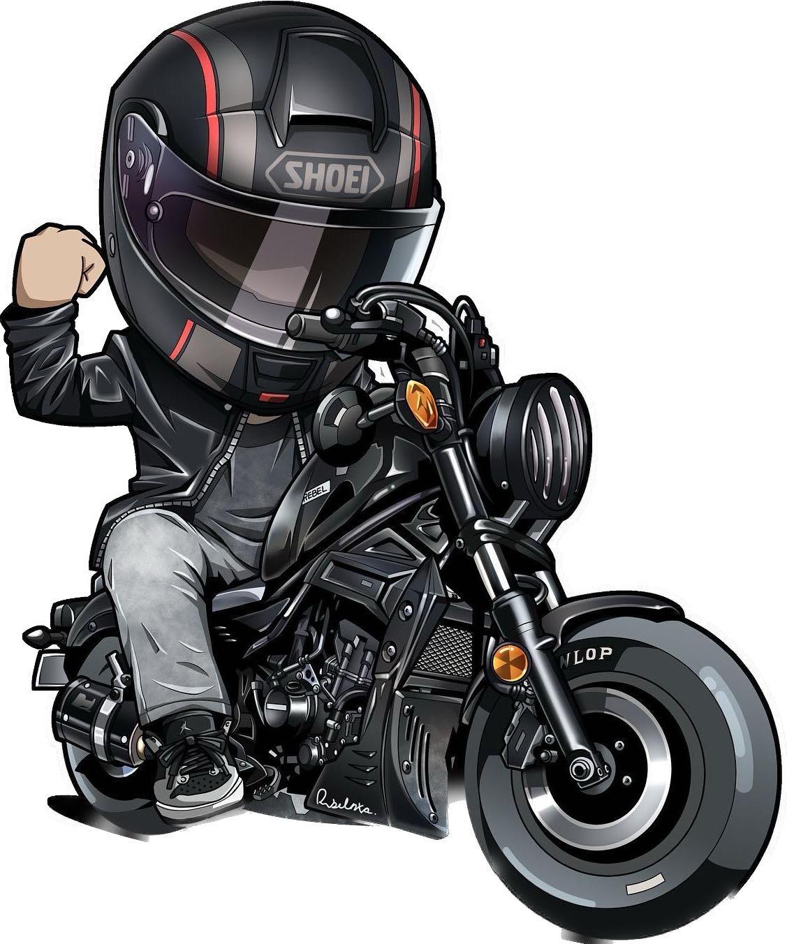 118弹:手绘漫画卡通机车q版头像.无取图套路,别当韭菜.