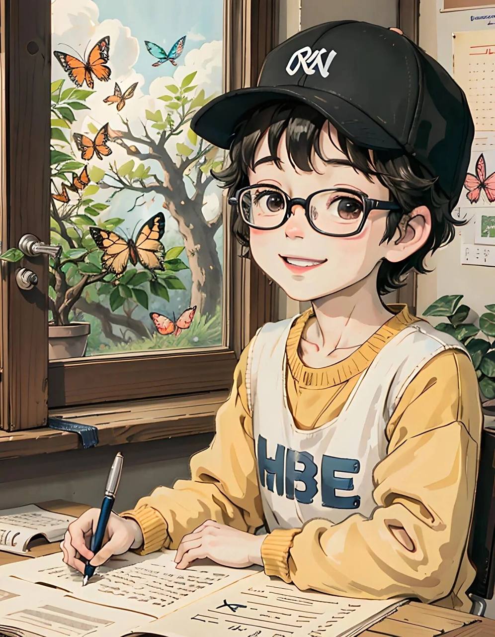 戴眼镜男孩|童年治愈系漫画 哪位小伙伴要的戴眼镜的男生?快来取图了