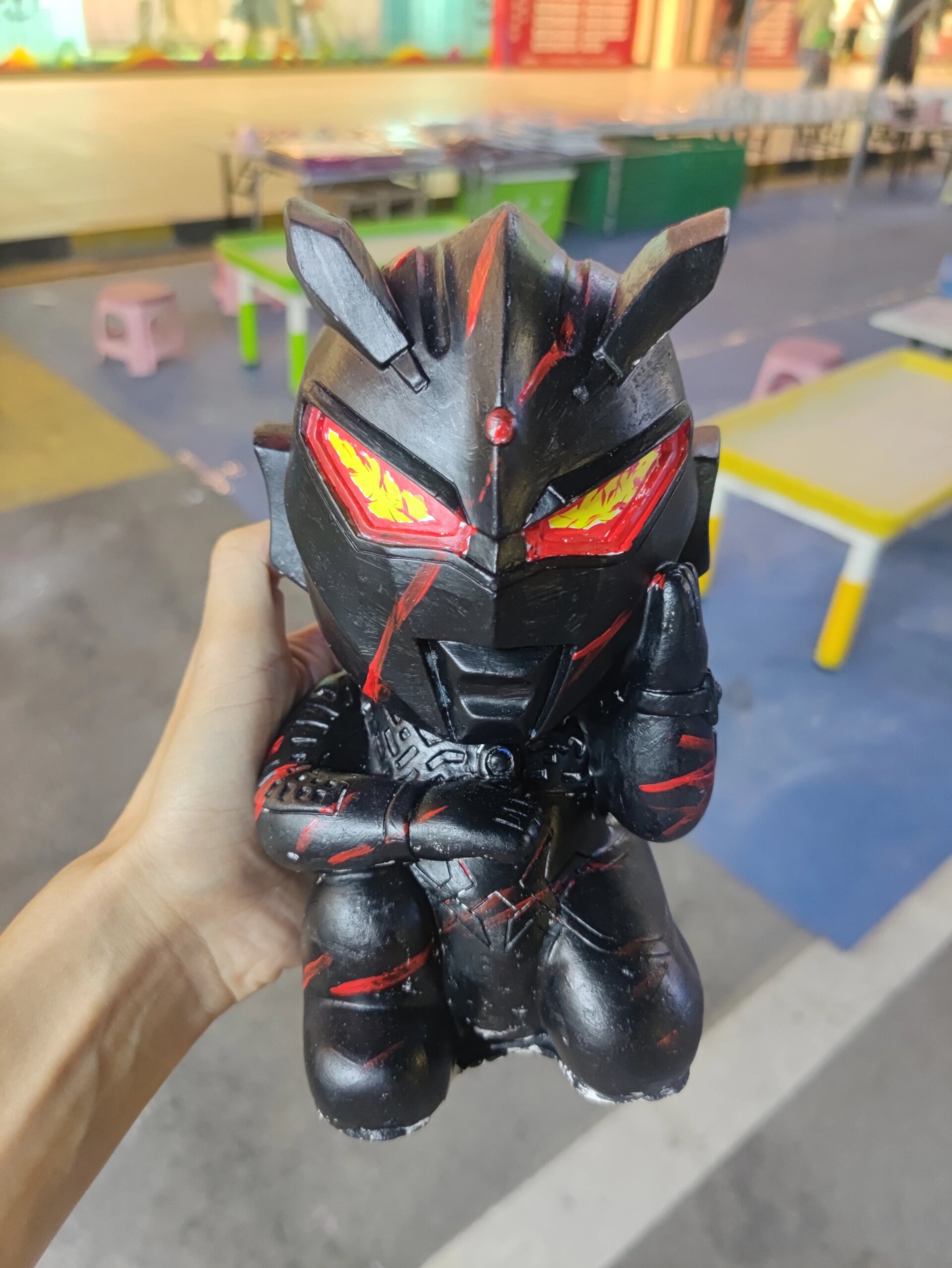 暗黑赛罗奥特曼石膏娃娃涂色