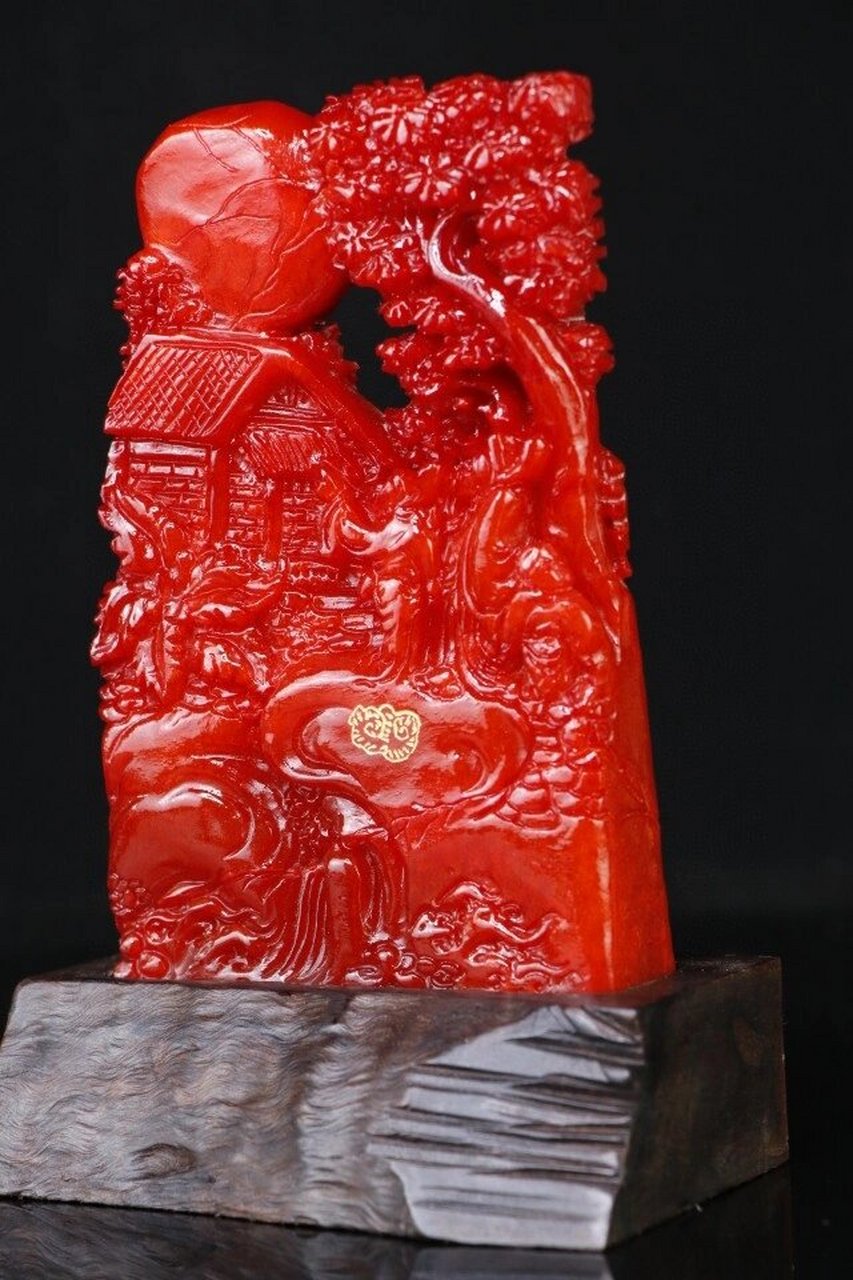 旧藏精品红田黄(玉璇作)"醉美江南"摆件 旧藏精品红田黄(玉璇作)"醉美