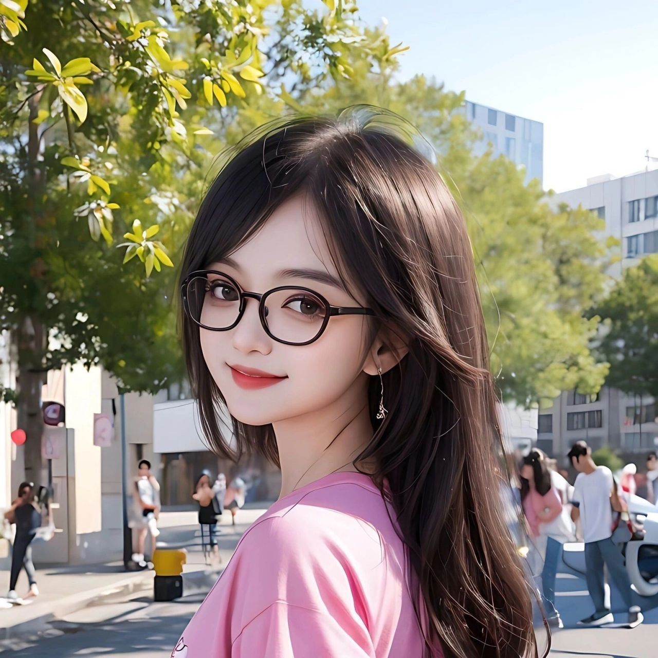 可爱女生头像戴眼镜小姐姐手绘卡通头像 给戴眼镜的小姐妹准备一组