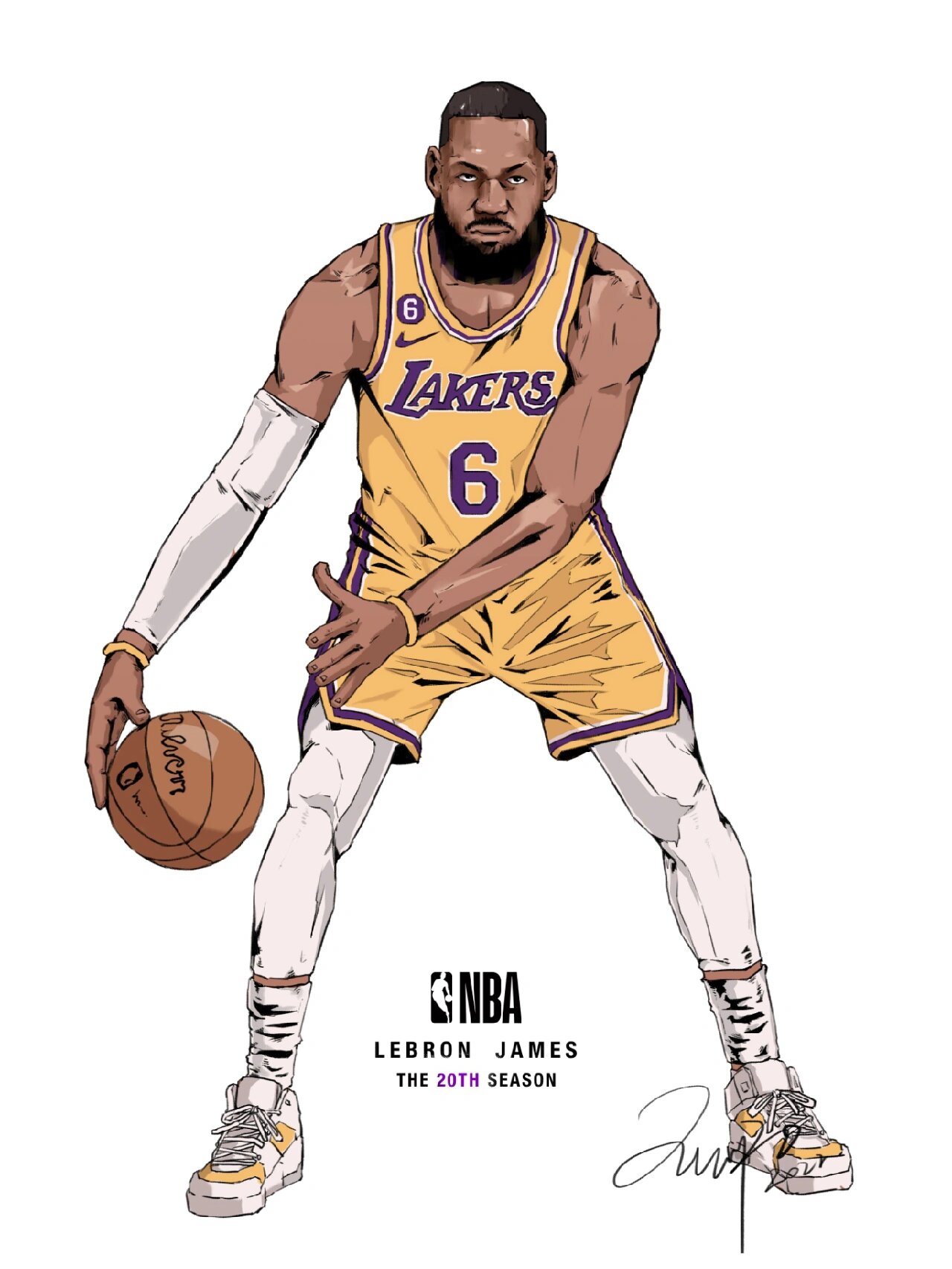 绘画致敬偶像-勒布朗詹姆斯