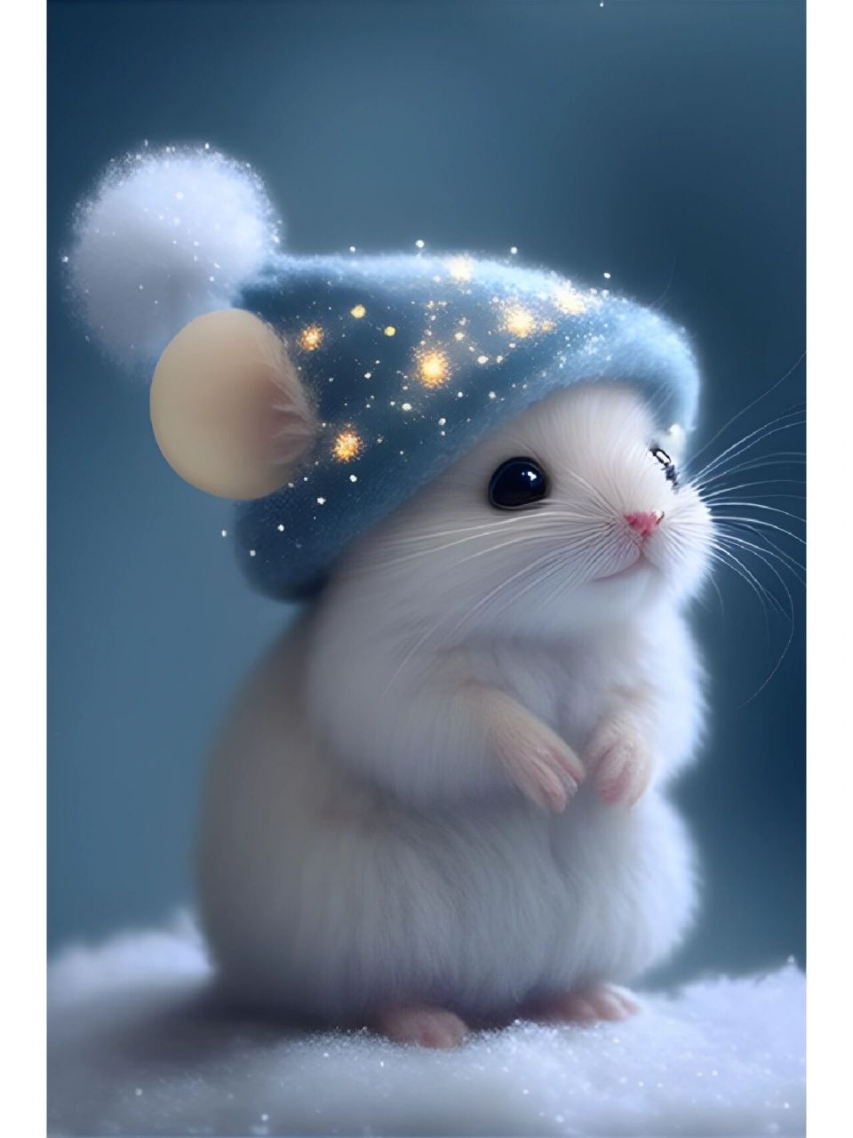 十二生肖|超萌可爱的小白鼠ai绘画壁纸 ai画师:斐斐 关键词和小程序