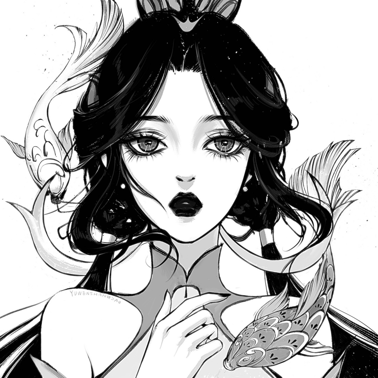 王者荣耀|黑白女头像 有你的本命嘛 画了呼声比较高的女英雄还有我的