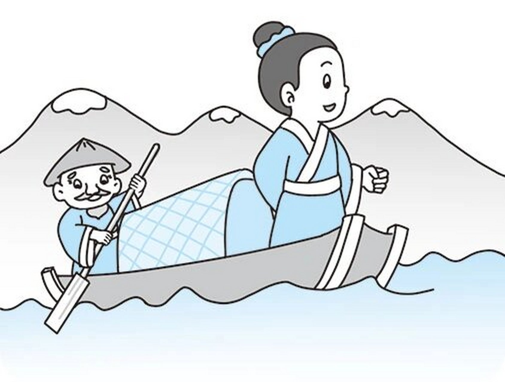 教材插画|刻舟求剑成语故事 没进步