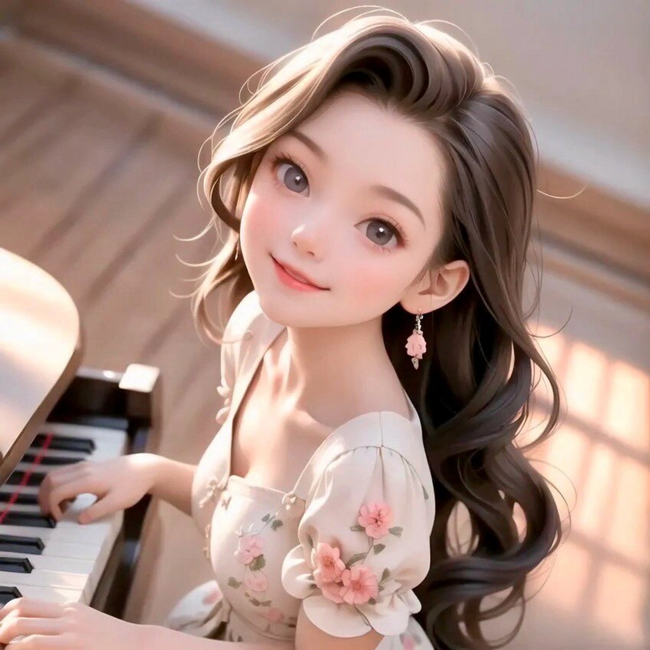 (定制头像)气质优雅的钢琴女孩