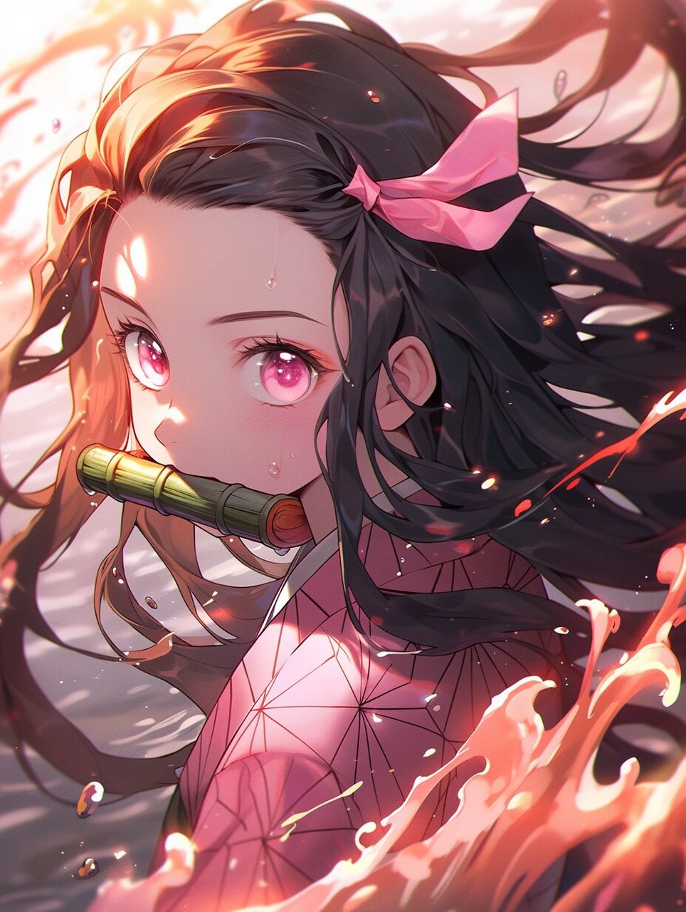 鬼灭之刃|灶门祢豆子|aigc 灶门炭治郎的妹妹,因鬼舞辻无惨的血液变成