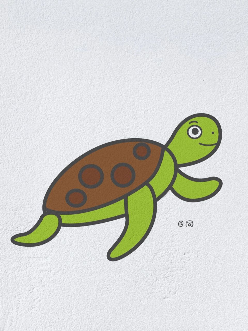 动物简笔画之可爱的小海龟(内附过程图)