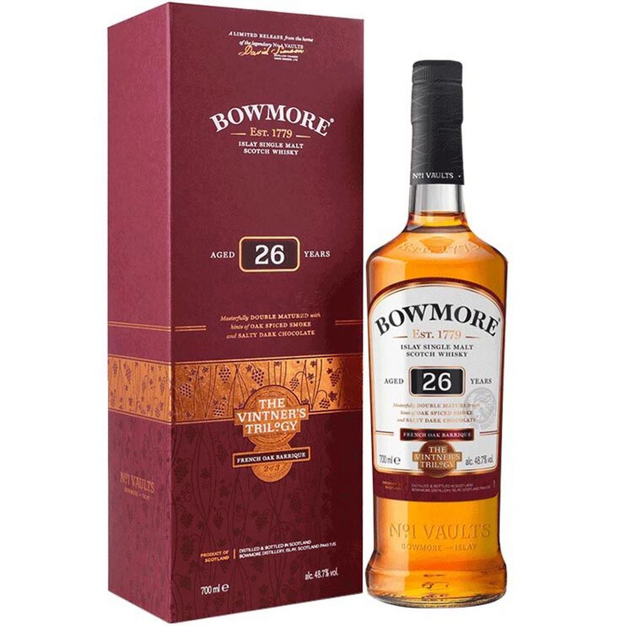 波摩酒窖系列26年葡萄酒桶单一麦芽威士忌 bowmore 26 year old wine