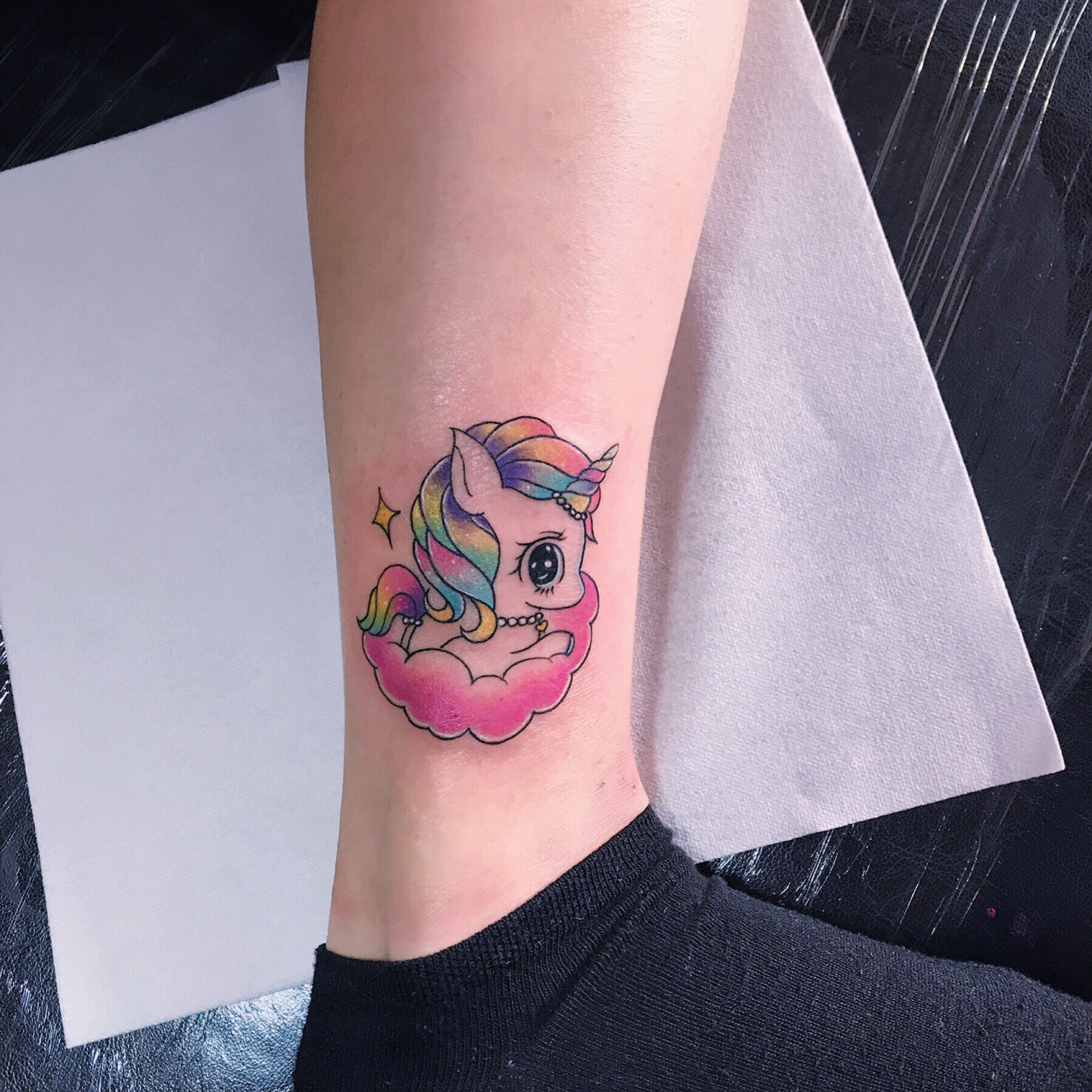 适合女生的小清新纹身/重庆纹身/小腿纹身 脚踝部位相对较疼 不过遇到