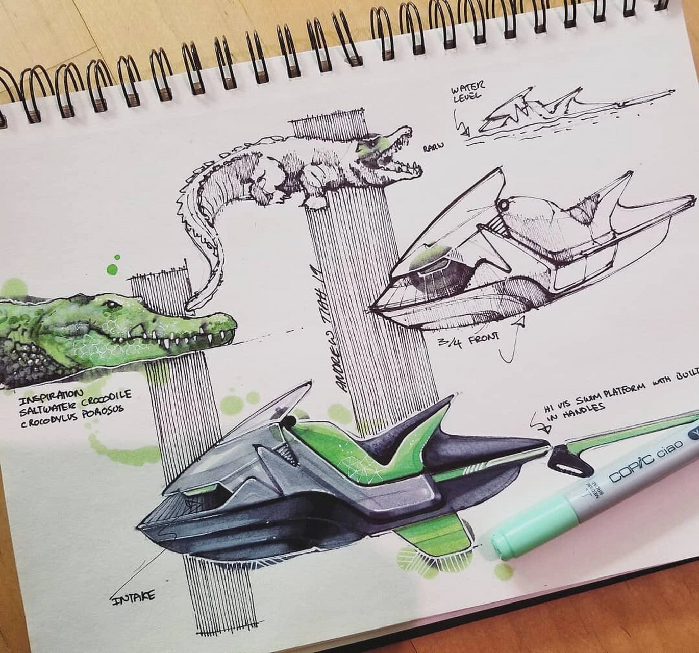 今天分享的是9595设计师andrew是仿生手绘作品 有蜥蜴仿生,青蛙