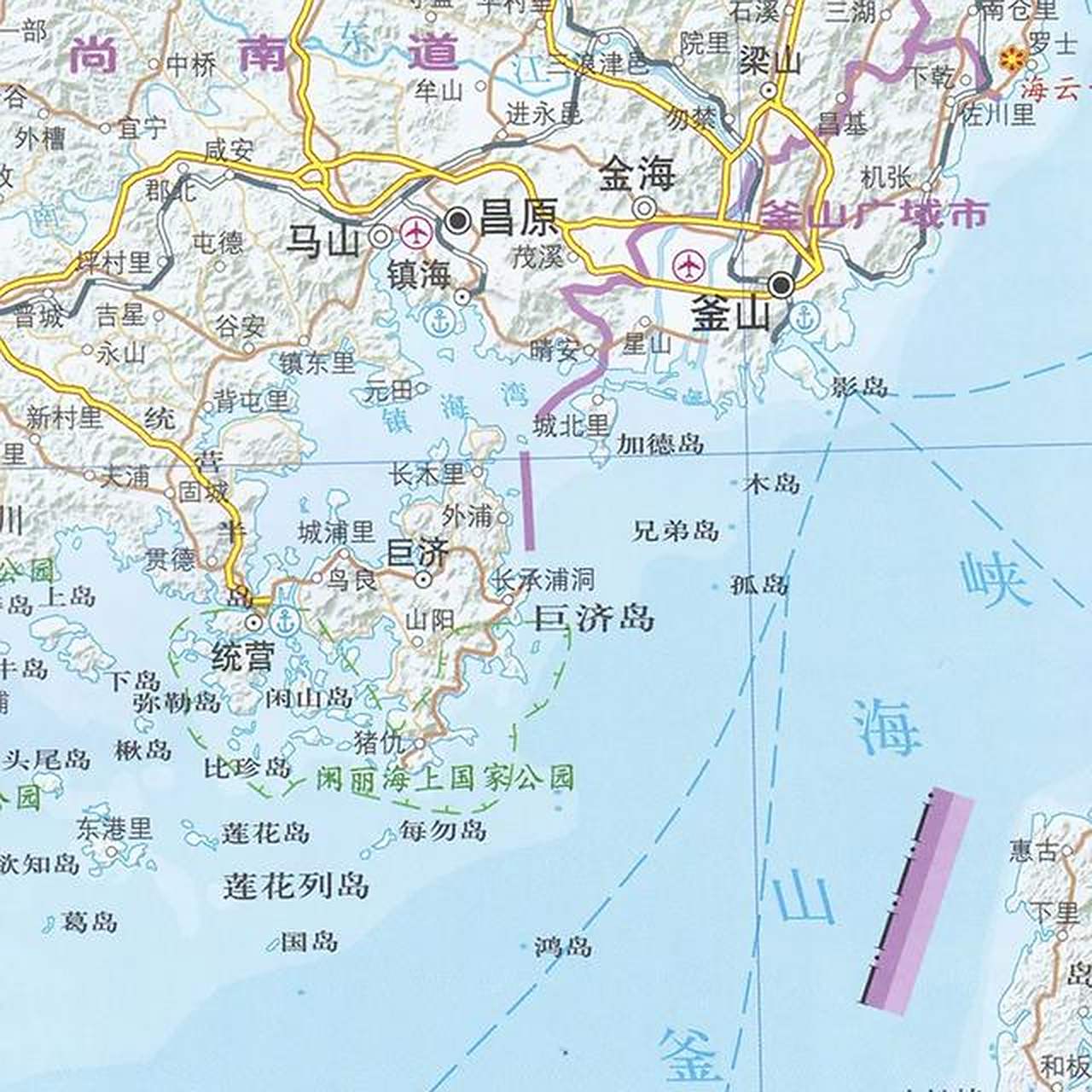 韩国第二大岛屿——巨济岛,位于韩国东南部,面积约400平方公里.