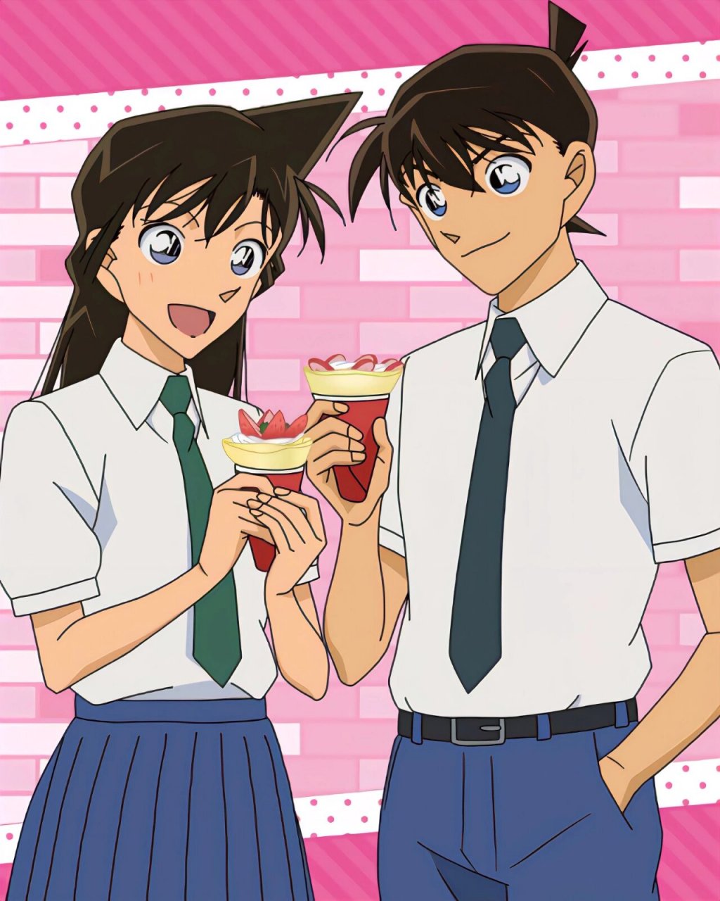 官方新兰校服图哦 全部都是新兰,百分百的工藤新一,新兰永恒,真情侣是