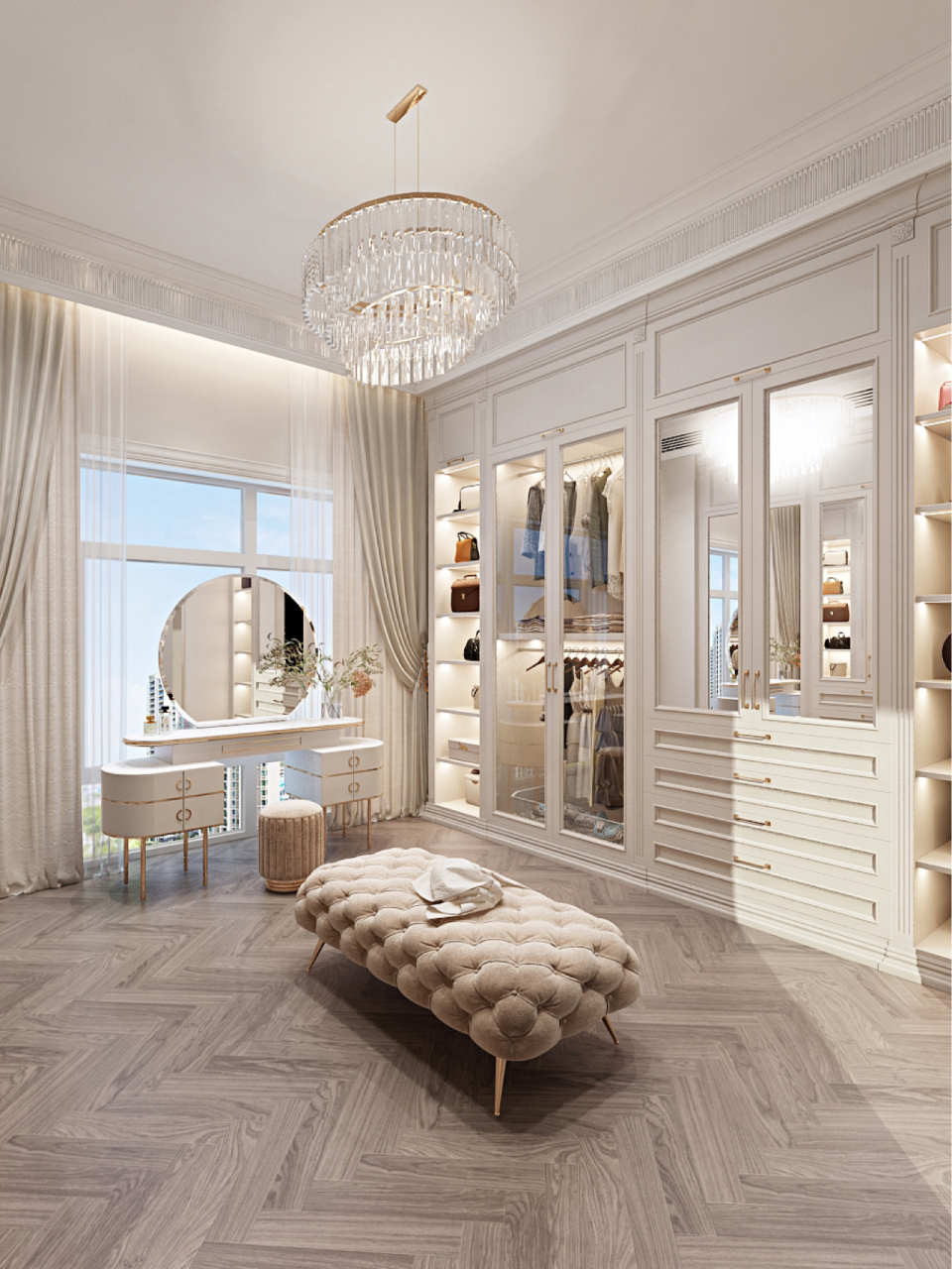 装修日记|美式轻奢|女孩梦想中的衣帽间!