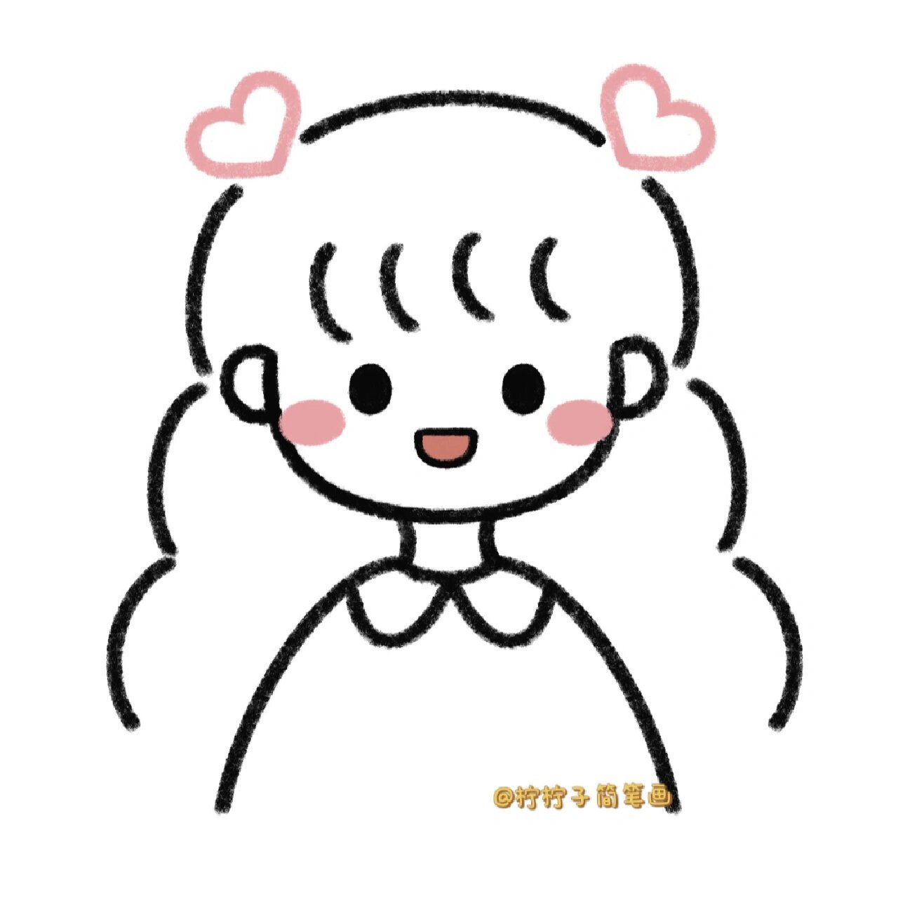 可爱女生头像7315手残党学简笔画附教程 今天来画一个可爱女生