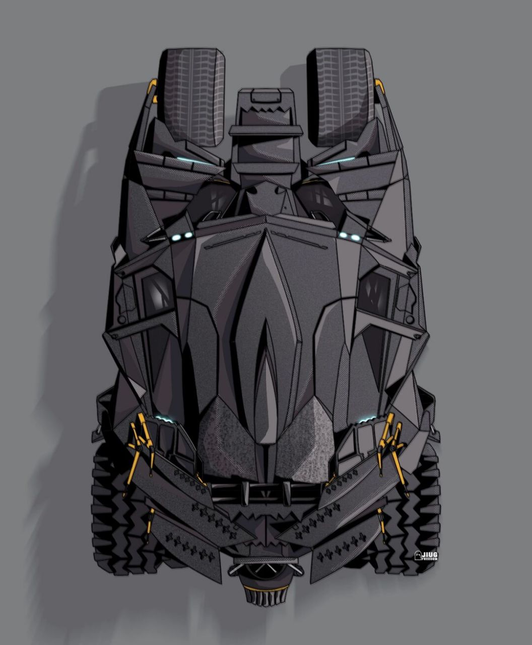 蝙蝠战车壁纸,准备画新系列啦 #procreate# #画画# #蝙蝠车# #蝙蝠侠