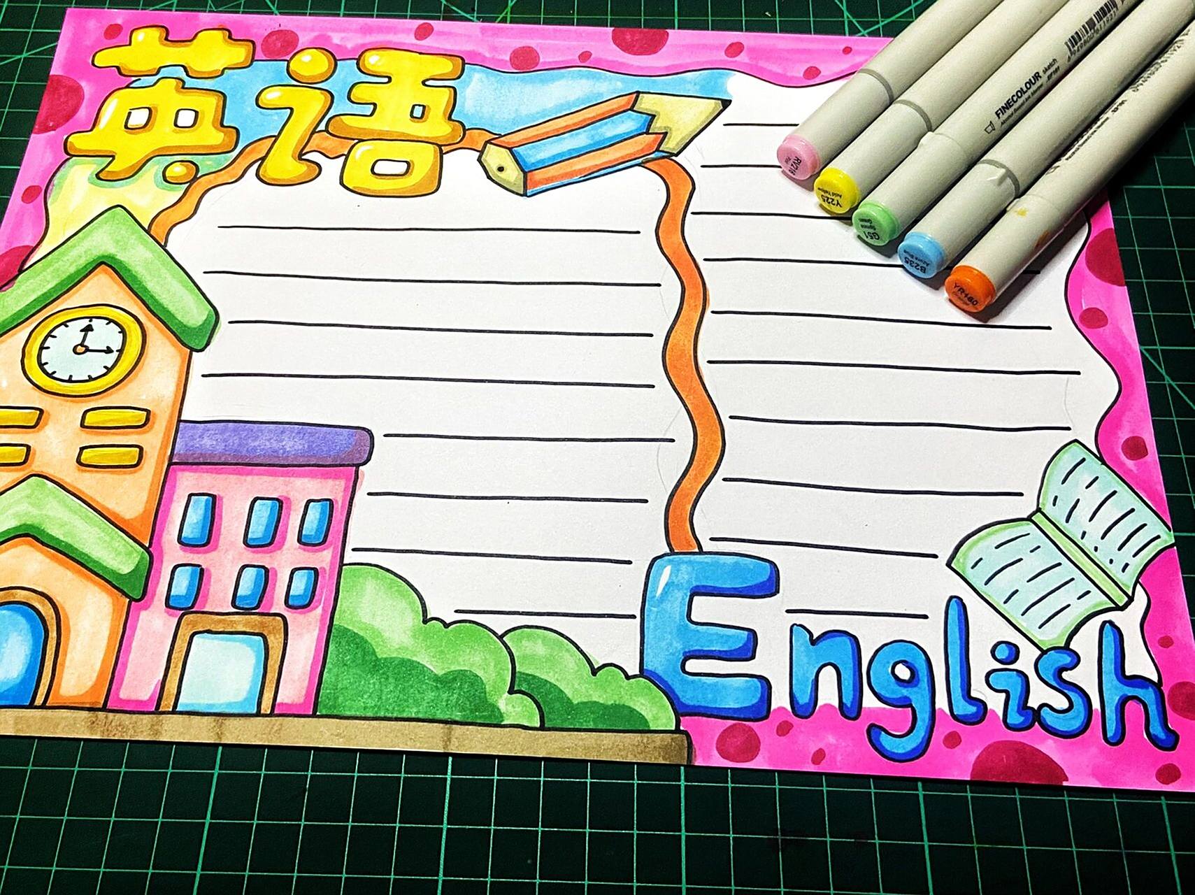 英语手抄报 简单又好看,一年级的同学也可以轻松画出来