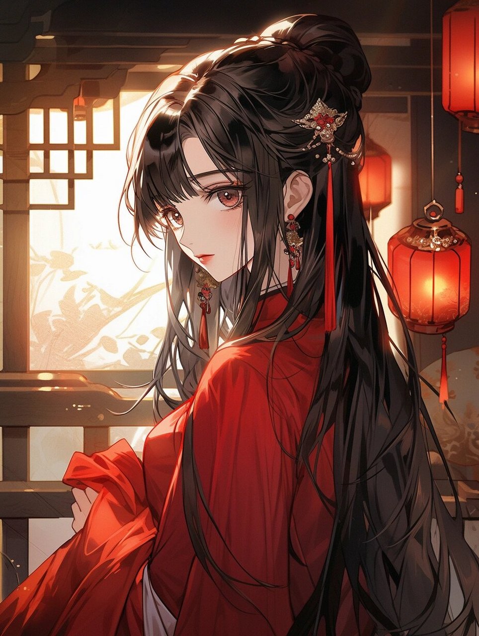 红嫁衣② | 古风头像壁纸插画素材女生头像