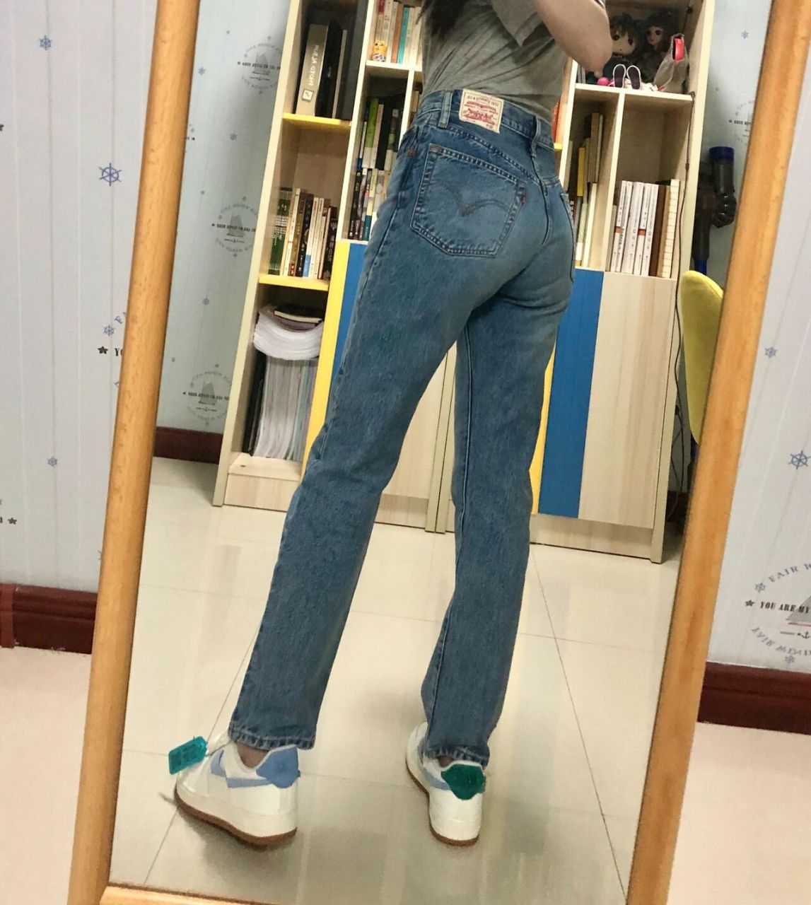 李维斯501 50103中腰直筒牛仔裤12501-0377 162.