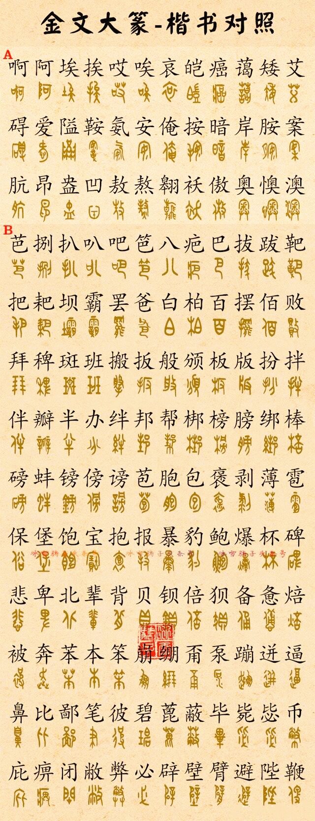 金文文字大全图片