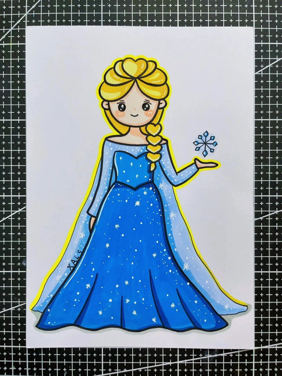 艾莎公主蛋糕简笔画图片