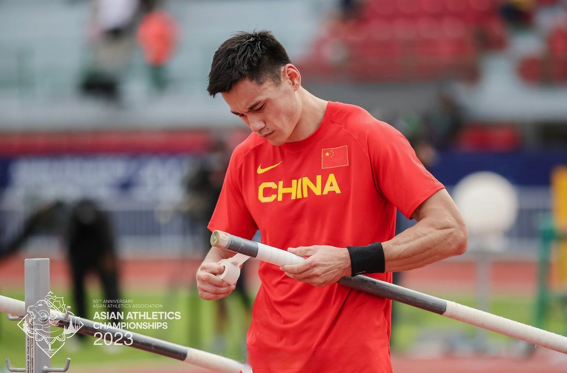 2023年亚洲田径锦标赛# 最后一日的撑竿跳高比赛中