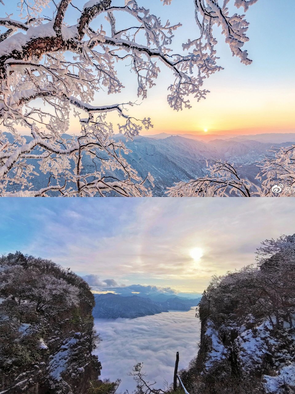 龙头山雪景照片图片