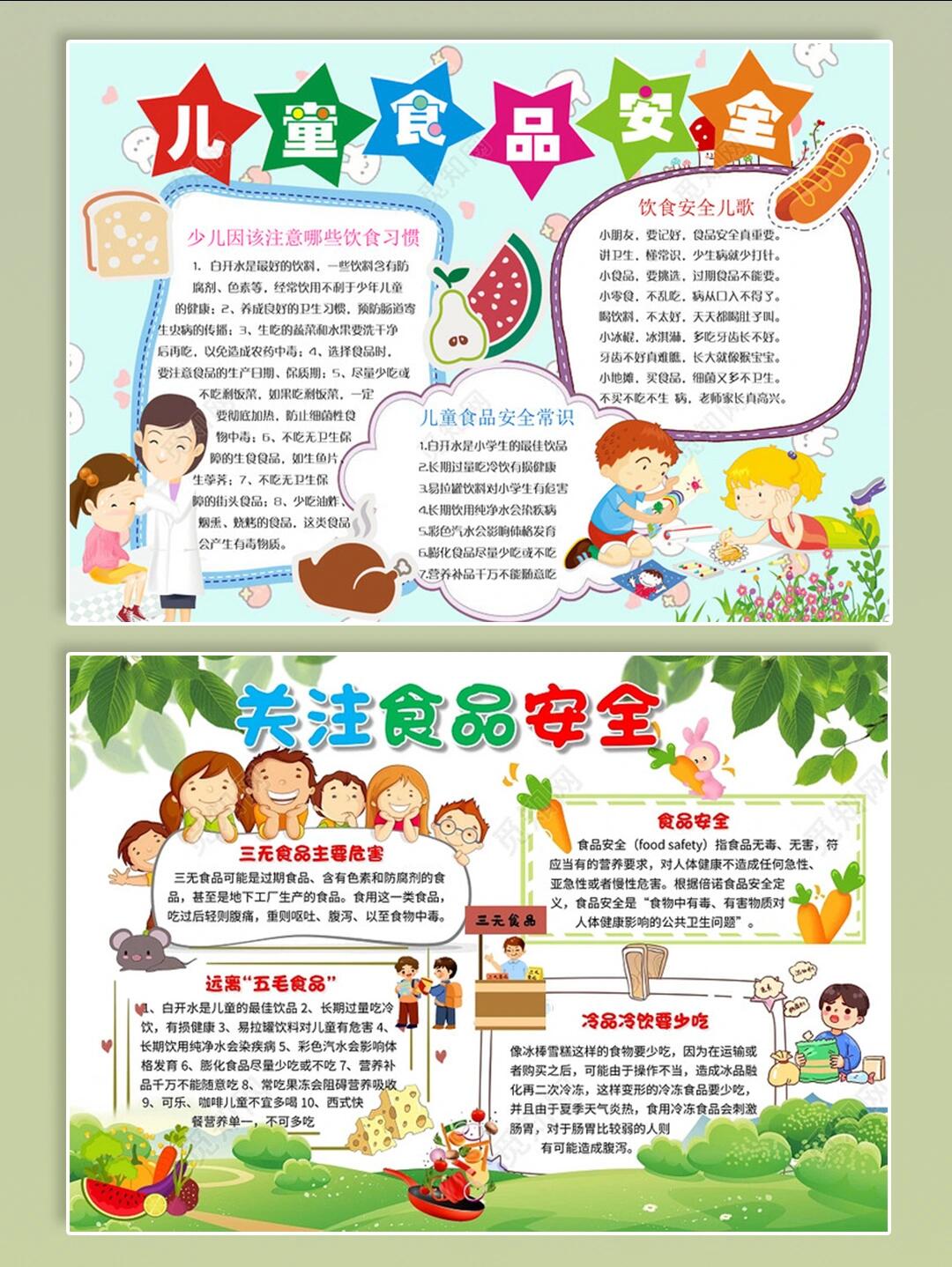 96儿童食品安全手抄报96