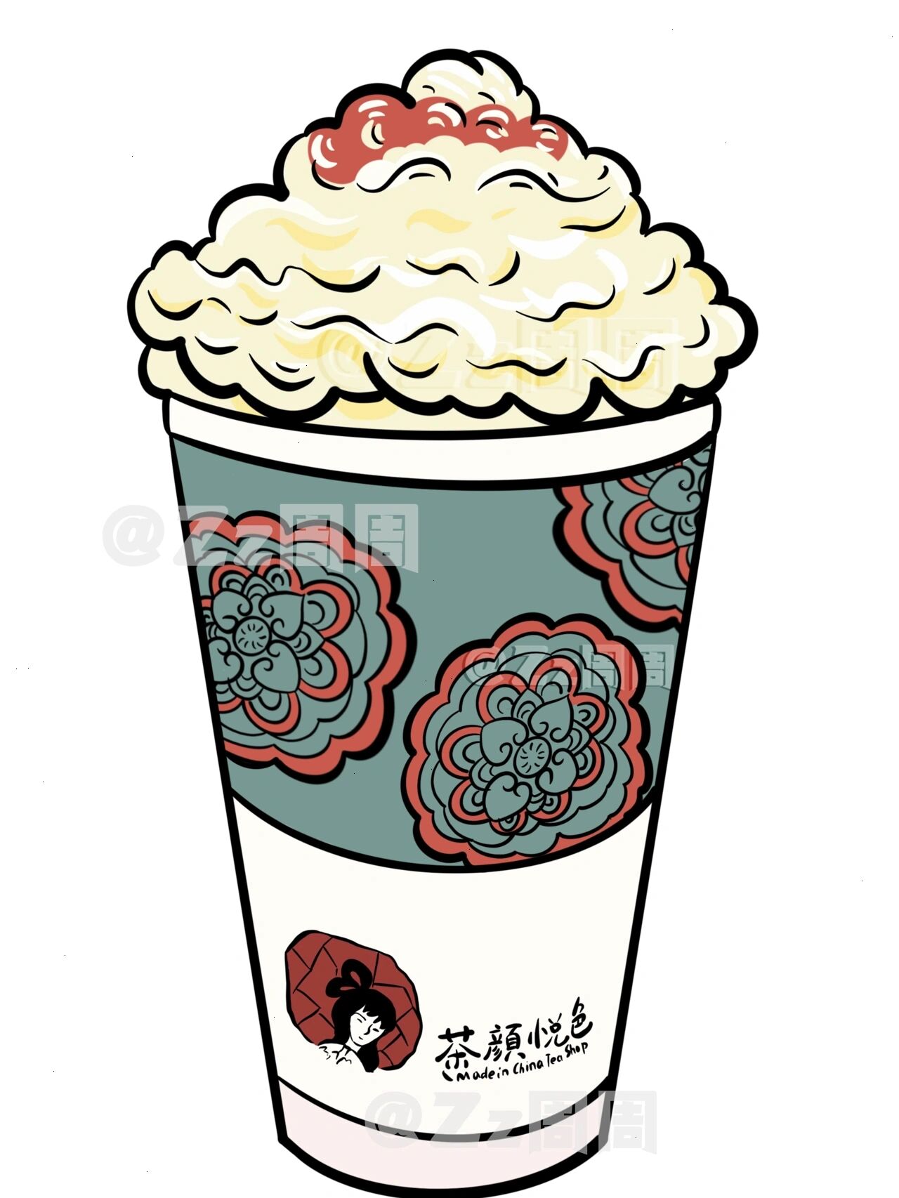 插画/长沙臭豆腐!茶颜悦色!