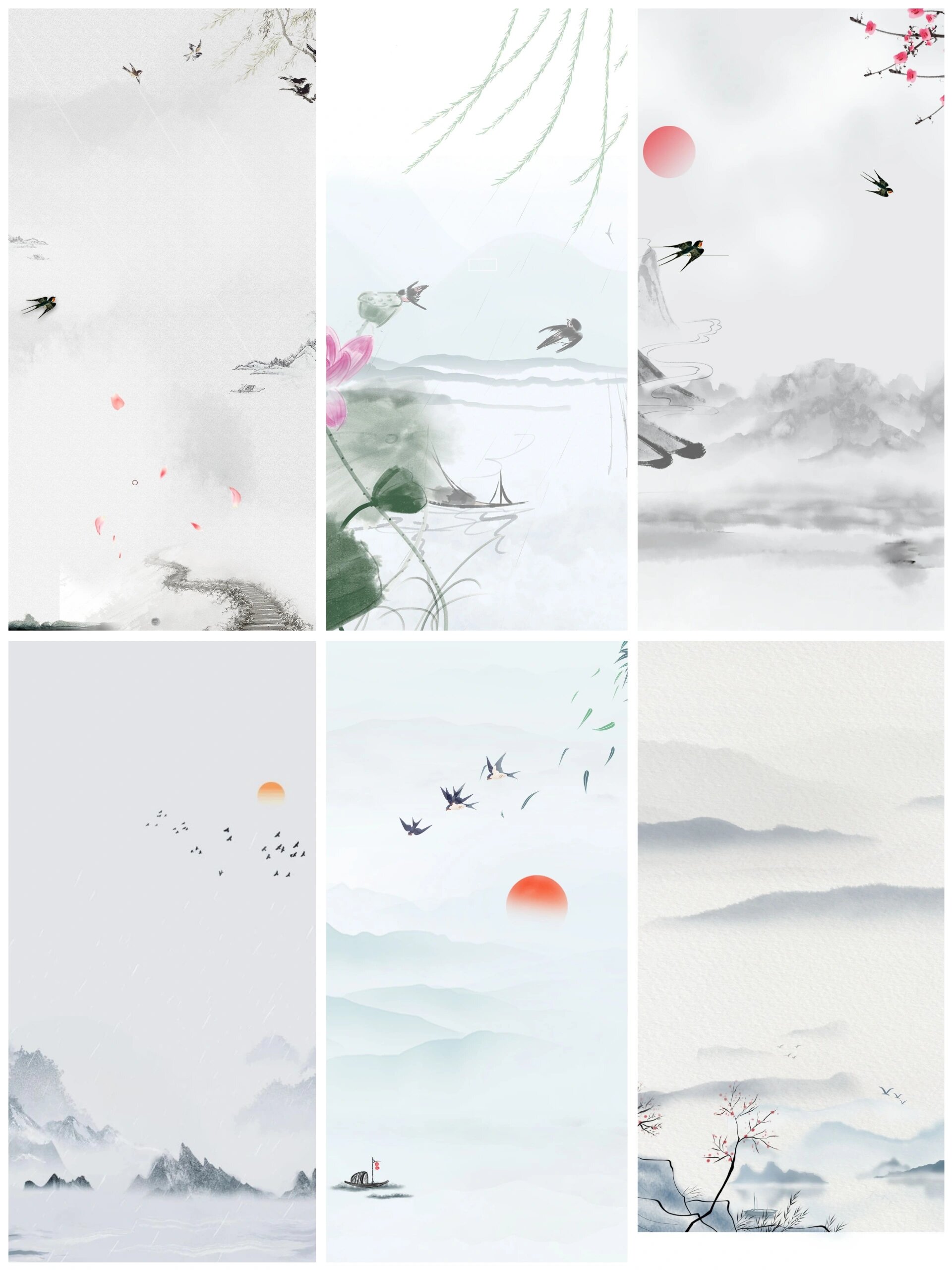 🍀国风水墨中国古风壁纸背景图素材