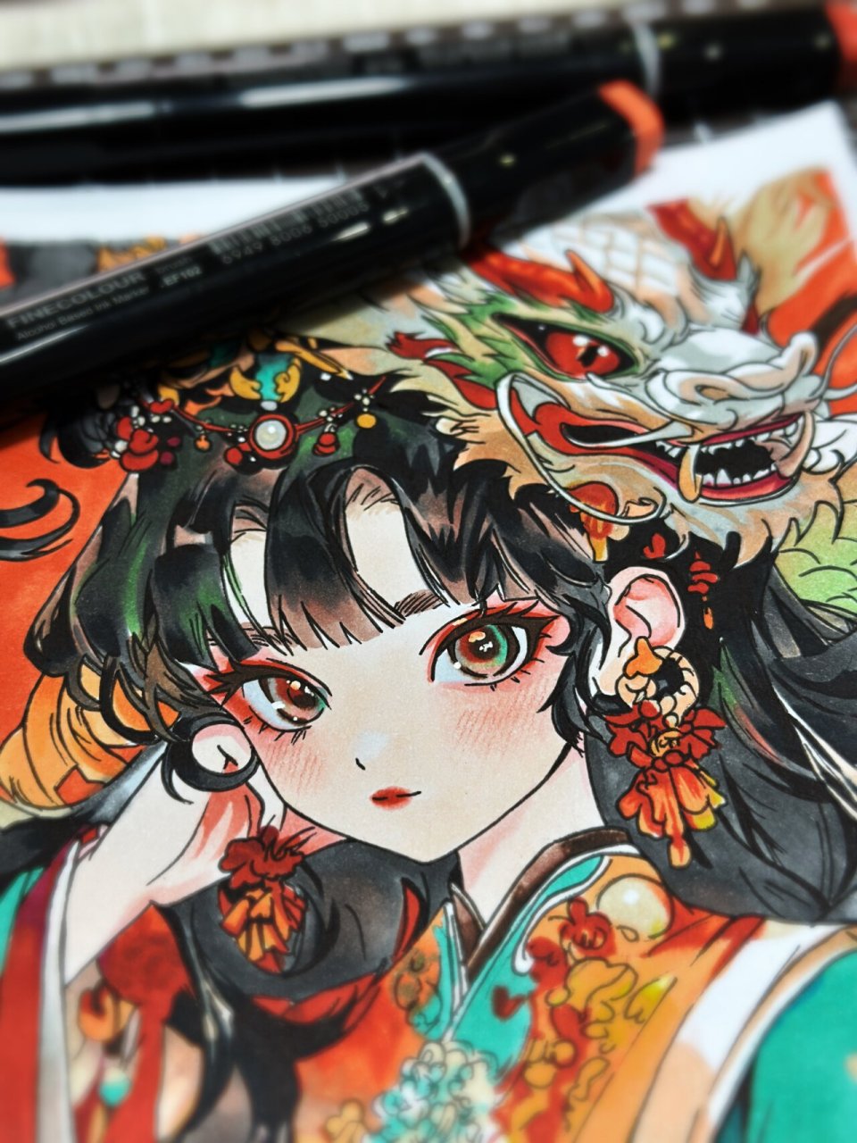 马克笔手绘-国风插画