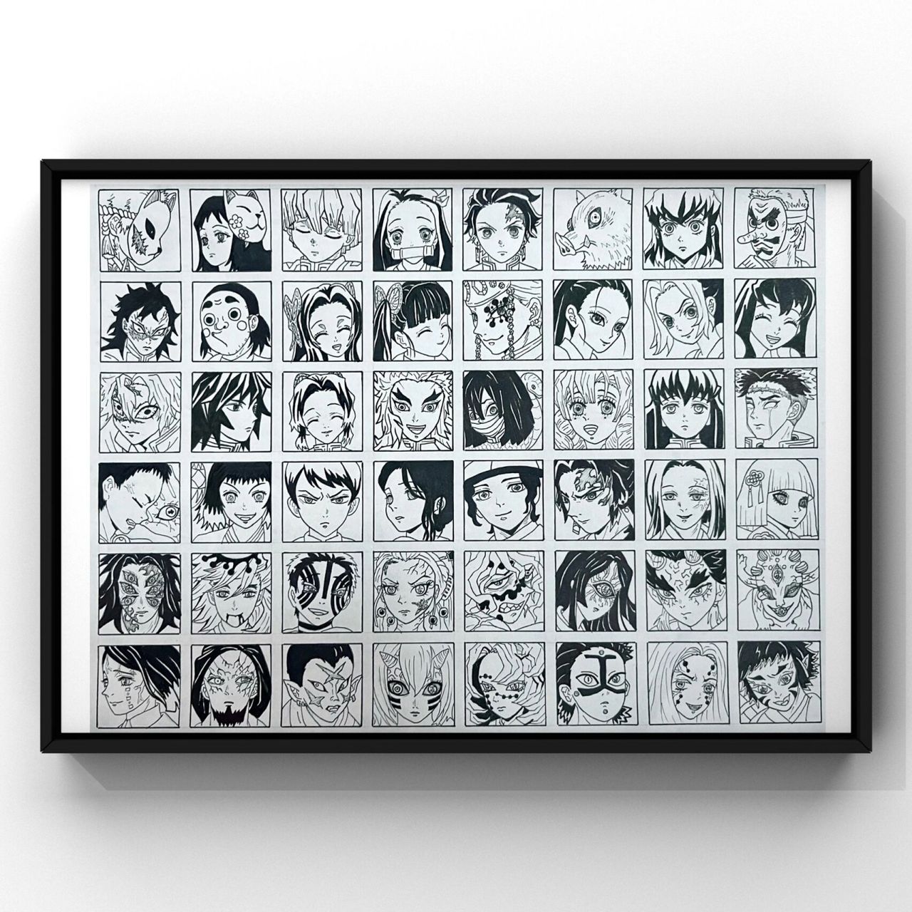 鬼灭之刃手绘14|全员大合集48宫格(附线稿) 鬼灭之刃"纵使我身形俱灭