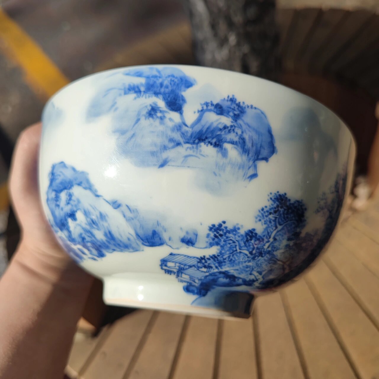 六代高桥道八青花山水钵 六代 高桥道八 明治14年~昭和16年(公元1881