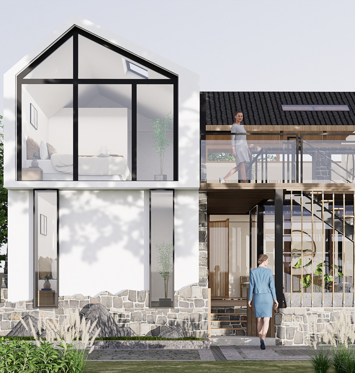 旧房改造丨民宿设计丨效果图表现 11566老房改造丨民宿外观设计丨