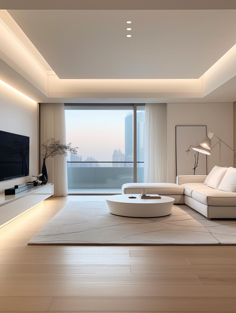 天花装修效果图现代简约暖色系风格装修效果图天花效果图简约无主灯棚