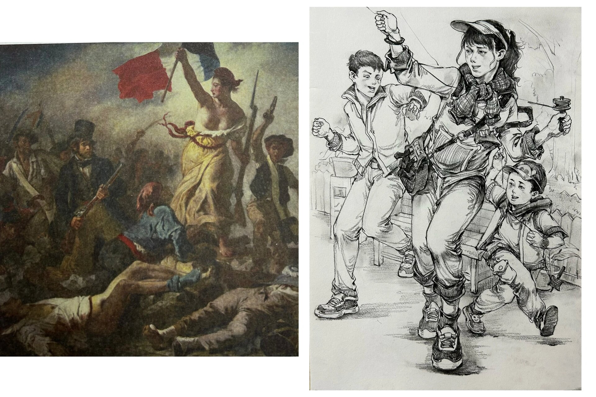 名画二创《自由引导人民》竖构图