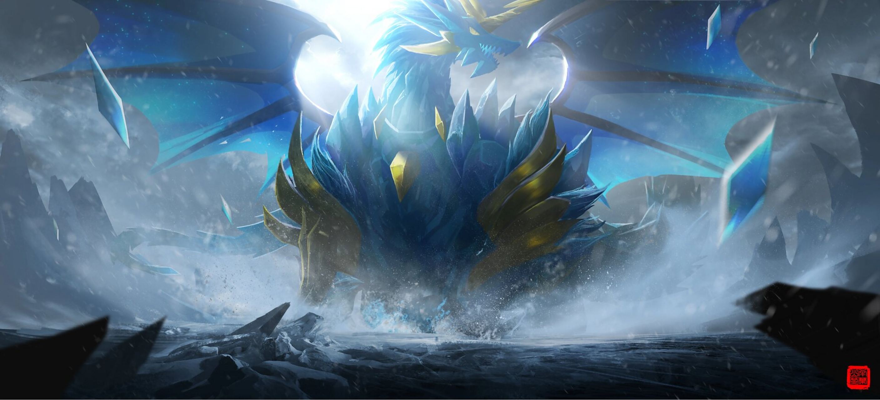 【洛克王国】同人系列插画—傲凌冰龙王 wallpaper