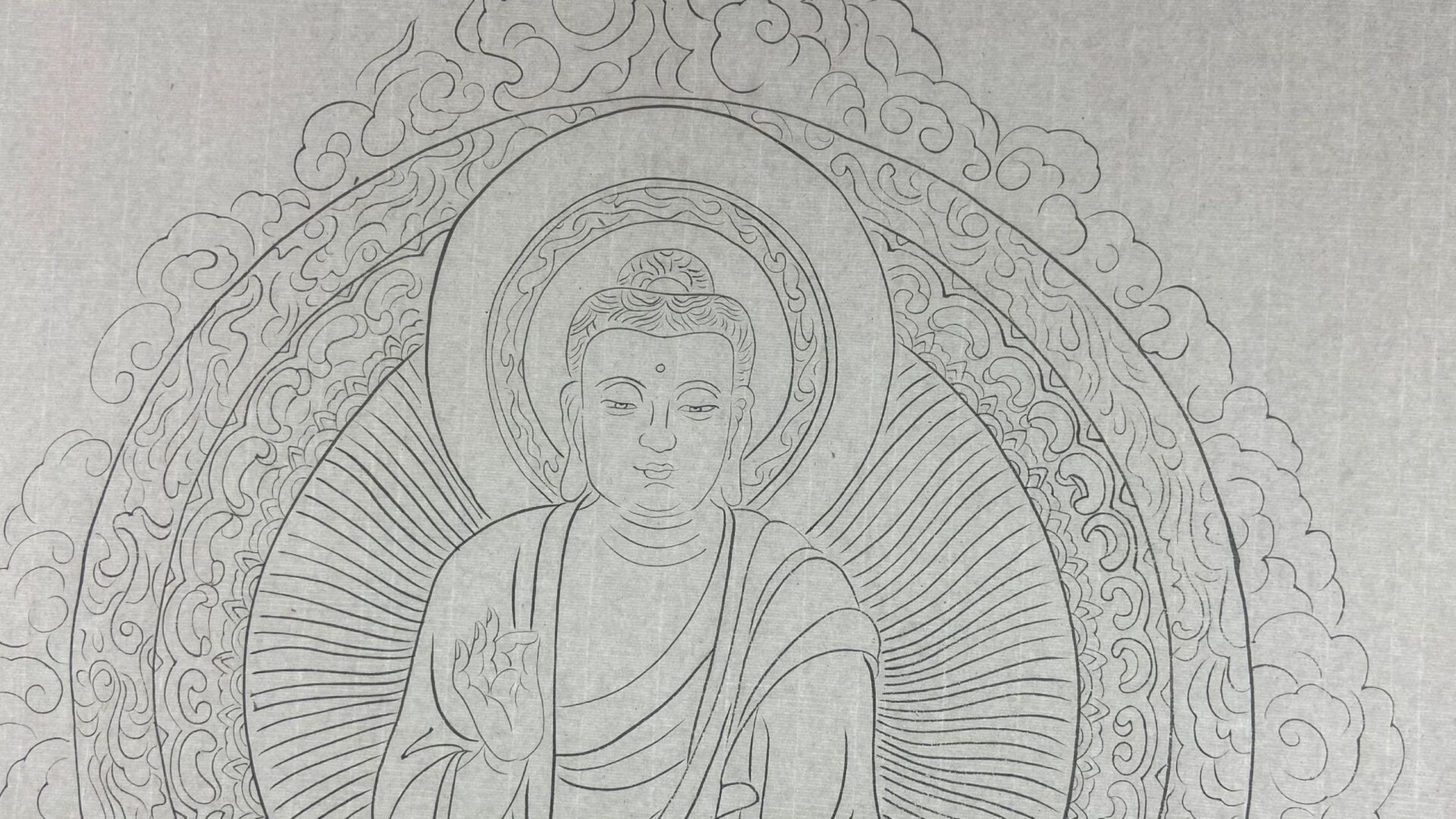 白描底稿 释迦牟尼佛