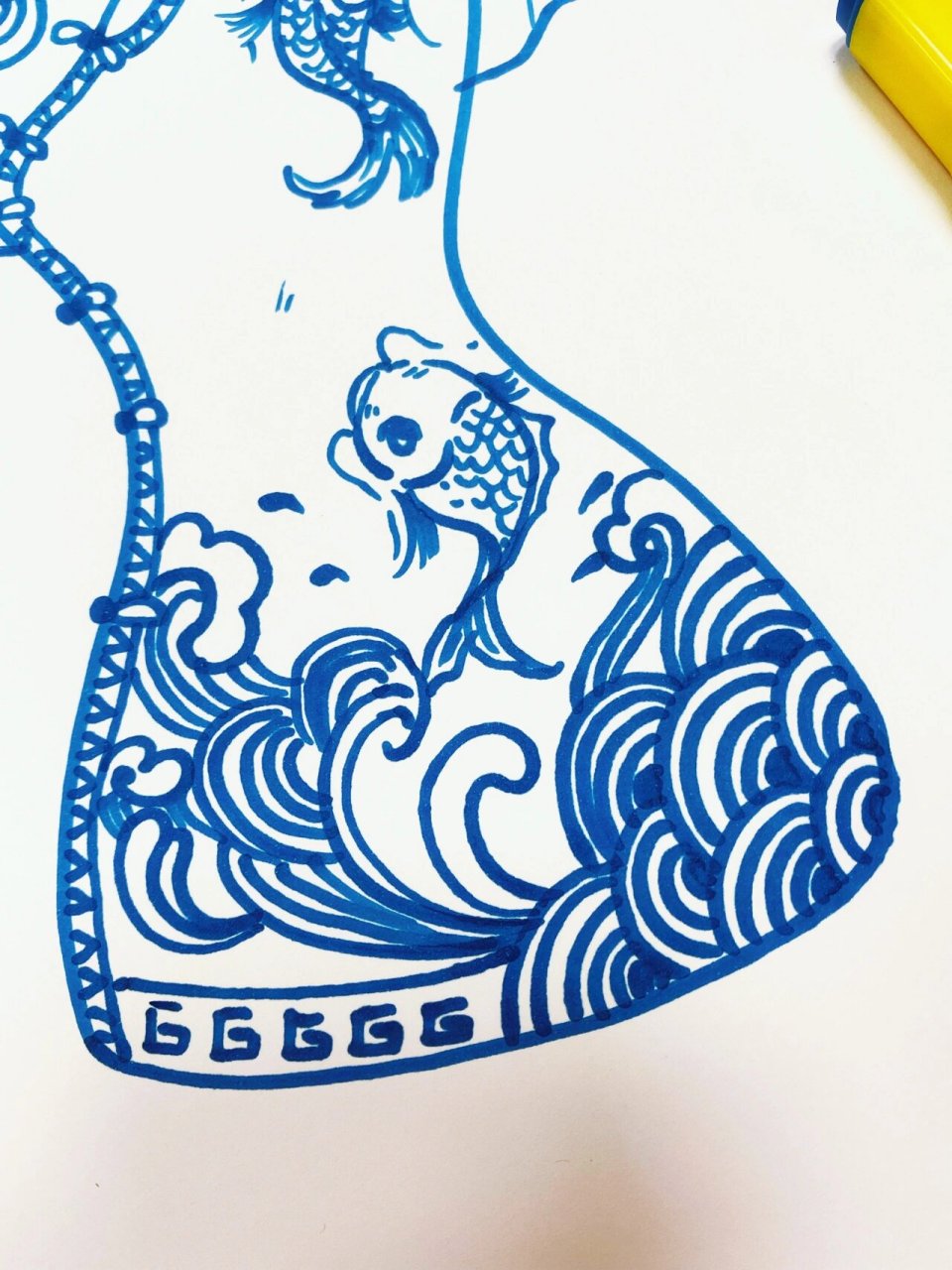 手绘旗袍—青花瓷色系运用 青花瓷色系～可以绘画旗袍/瓶瓶罐罐/静物